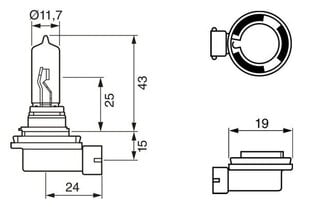 Bosch H9 12V 65W Pure Light kartona kārba 1gab cena un informācija | Auto spuldzes | 220.lv