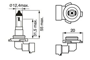 Bosch H10 12V 42W Pure Light kartona kārba 1gab cena un informācija | Auto spuldzes | 220.lv