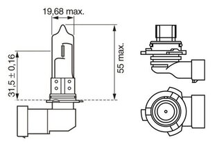 Bosch HB4 12V 51W Pure Light kartona kārba 1gab cena un informācija | Auto spuldzes | 220.lv