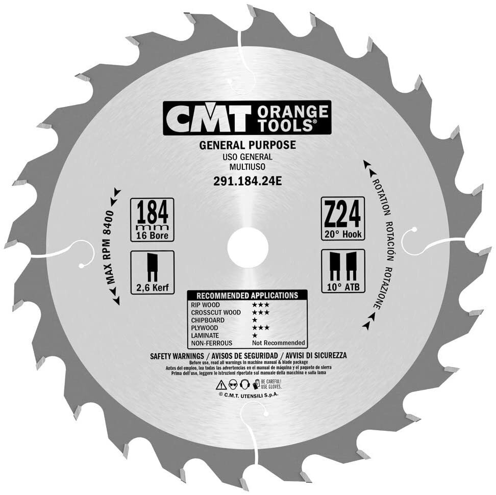291.184.24E CMT Koka zāģis 184x16x24Z / universāla griešana цена и информация | Zāģi, ripzāģi | 220.lv