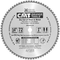 226.072.14 CMT HM пильный диск для стали 355x25.4x72Z / STEEL STANDARD цена и информация | Садовые инструменты | 220.lv