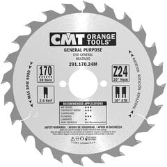 291.170.24M CMT Koka zāģis 170x30x24Z / universāla griešana cena un informācija | Zāģi, ripzāģi | 220.lv