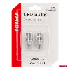 LED spuldzes canbus T10 W5W 3*1860 SMD balts 12/24V cena un informācija | Auto spuldzes | 220.lv