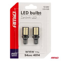 LED spuldzes canbus T15e W16W 54*4014 SMD balts 12/24V cena un informācija | Auto spuldzes | 220.lv