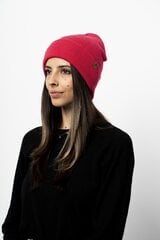 WILK Cepure Vilnas, Kopyto, 100% Merino Vilna RWS, Unisex, Silta, Divslāņu, Rozā цена и информация | Женские шапки | 220.lv