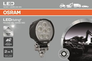 Светодиодный рабочий фонарь Osram 12/24 В VX100-WD 20 Вт цена и информация | Фонари и прожекторы | 220.lv