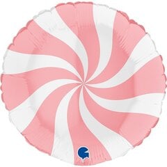 Candy Swirl balti rozā balons cena un informācija | Baloni | 220.lv