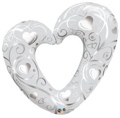 Forma "Hearts & Filigree Pearl White" cena un informācija | Baloni | 220.lv