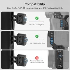 SMALLRIG sānu rokturis saderīgs tikai ar iebūvētiem 1/4"-20 vītnes caurumiem un 3/8"-16 izmēģinājuma caurumiem ARRI ierīcēm cena un informācija | Fotokameru statīvi | 220.lv