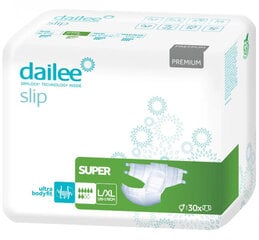 Autiņbiksītes Dailee Slip Premium Super L/XL, 30gab. cena un informācija | Autiņbiksītes, higiēniskās paketes, vienreizlietojamie paladziņi pieaugušajiem | 220.lv