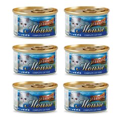 Mitrā barība kaķiem Princess Premium Mousse Tuna&Ocean Fish, 6 x 85 g cena un informācija | Konservi kaķiem | 220.lv