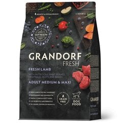 Grandorf Fresh barība vidējo un lielo šķirņu pieaugušiem suņiem, ar jēra gaļu, 10 kg цена и информация | Сухой корм для собак | 220.lv