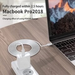 ZJXD 3 шт. кабель для быстрой зарядки USB C 1,8 м 60 Вт цена и информация | Зарядные устройства для телефонов | 220.lv