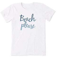 Sieviešu LIFE IS GOOD Beach Please T-krekls - Brīvība un stils White Size L cena un informācija | T-krekli sievietēm | 220.lv