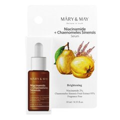 Mary&amp;May Niacinamide + Chaenomeles Sinensis serums 10ml - Izgaismojošs sejas serums ar niacinamīdu MINI SIZE цена и информация | Сыворотки для лица, масла | 220.lv