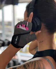 GymBeam Pink Camo treniņu cimdi sievietēm cena un informācija | Sporta cimdi | 220.lv