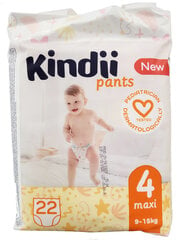 KINDII 4.izmēra MAXI bērnu autiņbiksītes 9-15 kg, 22 gb cena un informācija | Mitrās salvetes, vienreizlietojamie paladziņi | 220.lv