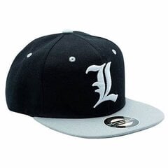 Death Note - Snapback Cap - Black & Grey - "L" cena un informācija | Datorspēļu suvenīri | 220.lv