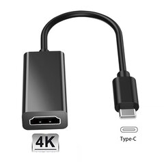 iLike HD7 USB-C Коннектор на HDMI 4K Гнездо аудио- и видеокабель-адаптер 10 см — конвертер черный (OEM) цена и информация | Адаптеры и USB разветвители | 220.lv