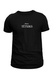 T-krekls "Mans tētuks", melns ar baltu apdruku. cena un informācija | Vīriešu T-krekli | 220.lv