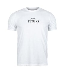 T-krekls "Mans tētuks", balts ar melnu apdruku. cena un informācija | Vīriešu T-krekli | 220.lv