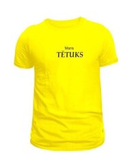 T-krekls "Mans tētuks", dzeltens ar melnu apdruku. цена и информация | Мужские футболки | 220.lv