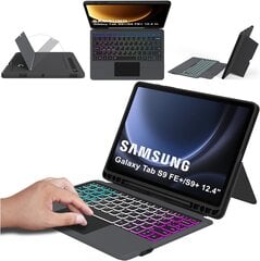 ROOFEI Galaxy Tab S9 FE+/S9+ Plus 12,4 collu korpuss ar QWERTZ tastatūru cena un informācija | Citi aksesuāri planšetēm un e-grāmatām | 220.lv