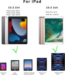 ROOFEI tastatūras futrālis iPad 10,2 collu (9/8/7 paaudzes - 2021/2020/2019), iPad Air 3 un iPad Pro 10,5 noņemama tastatūra ar skārienpaliktni (vācu tastatūra) cena un informācija | Citi aksesuāri planšetēm un e-grāmatām | 220.lv