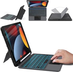 ROOFEI tastatūras futrālis iPad 10,2 collu (9/8/7 paaudzes - 2021/2020/2019), iPad Air 3 un iPad Pro 10,5 noņemama tastatūra ar skārienpaliktni (vācu tastatūra) cena un informācija | Citi aksesuāri planšetēm un e-grāmatām | 220.lv