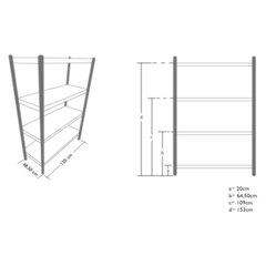 Nerūsējošā tērauda ēdināšanas plaukts 120x48,5x155cm cena un informācija | Tualetes podi | 220.lv