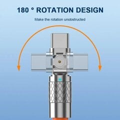 Кабель для быстрой зарядки USB Type C 120 Вт 6 А 150 см черный цена и информация | Адаптеры и USB разветвители | 220.lv