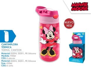 minnie mouse termo pudele 400 ml cena un informācija | Ūdens pudeles | 220.lv