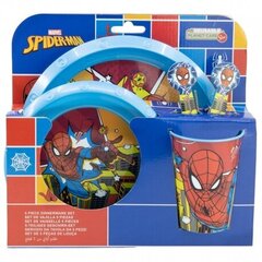 bērnu trauku komplekts spiderman, 5 gab. cena un informācija | Trauki, šķīvji, pusdienu servīzes | 220.lv