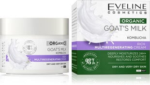 Multi atjaunojošs, barojošs krēms sejai Eveline Cosmetics Organic Goat's Milk, 50ml cena un informācija | Sejas krēmi | 220.lv