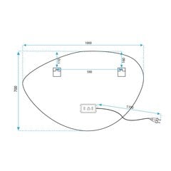 LED sienas spogulis, 70x100cm cena un informācija | Vannas istabas spoguļi | 220.lv