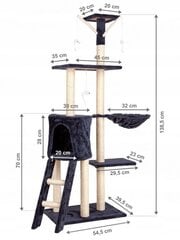 Kaķu skrāpis ar māju 138cm xl cena un informācija | Kaķu mājas, nagu asināmie | 220.lv