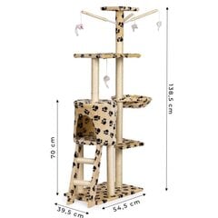 Когтеточка для кошек ModernHome с домиком 138см xl цена и информация | Когтеточки | 220.lv