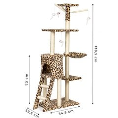 Kaķu skrāpis ar ķēdes mājiņu 138cm xl cena un informācija | Kaķu mājas, nagu asināmie | 220.lv