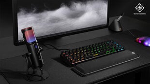 DELTACO GAMING RGB straumēšanas mikrofons, melns цена и информация | Микрофоны | 220.lv