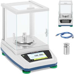 Laboratorijas analītiskie svari ar stikla vāku un LCD skārienpaneli 200 g / 0,001 g cena un informācija | Ķermeņa svari, bagāžas svari | 220.lv