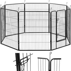 Manēžas un novietne suņiem un kucēniem ar vārtiem, augstums 100 cm, 8 segmenti cena un informācija | Dārza instrumenti | 220.lv