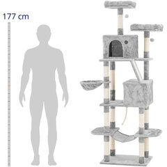 Skrāpējamais stabs, tornis, kaķu māja, bumbas, zviļņi, virve, tilts, 60x50x206cm UNI_CT_07 цена и информация | Садовые инструменты | 220.lv