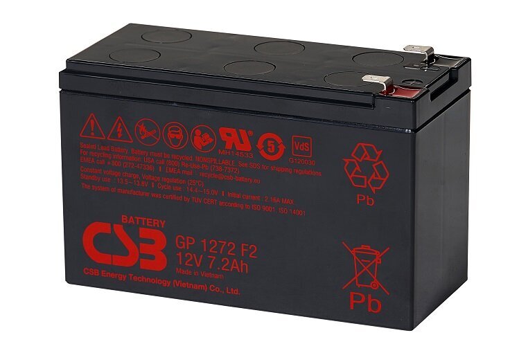 CSB Battery Valve Regulated Lead Acid Battery GP1272F2 цена и информация | UPS- Nepārtrauktās barošanas bloki | 220.lv