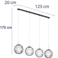 Moderna 4 punktu E27 griestu lampa - kūpināts stikls цена и информация | Мебель для салонов красоты | 220.lv