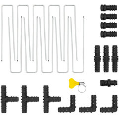 Pilienu līnija augu laistīšanai un apūdeņošanai ar savienotājiem 100 m - komplektā цена и информация | Оборудование для полива | 220.lv