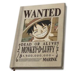 One Piece - A5 Notebook "Wanted Luffy" cena un informācija | Datorspēļu suvenīri | 220.lv