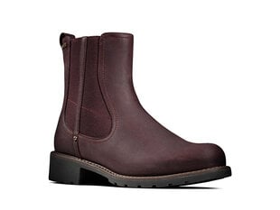 CLARKS Sieviešu Orinoco On GTX bordo ādas GORE-TEX zābaki ar rāvējslēdzēju cena un informācija | Sieviešu kurpes | 220.lv