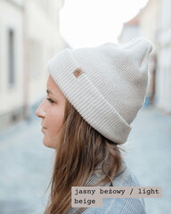 MOOSE - Cepur 100% Merino Vilnas, Ļoti silta, Divkārša Cepure, Bēšs cena un informācija | Sieviešu cepures | 220.lv