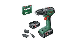 Akumulatora triecienurbjmašīna BOSCH Green Universal Impact 18V-60, 18V, 2 x 2 Ah akumulatori цена и информация | Шуруповерты, дрели | 220.lv