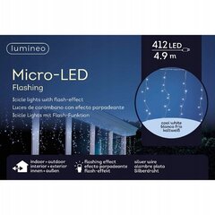 Āra gaismas aizkars 4,9 m 412 LED auksti balts цена и информация | Рождественские украшения | 220.lv